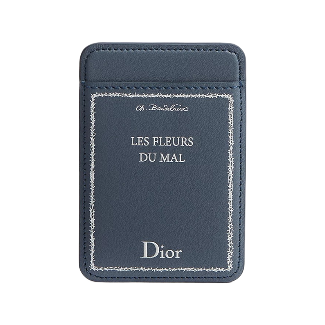 디올 마그네틱 카드 홀더 북 커버 엠보스드 카프스킨 화이트(Dior Magnetic Card Holder Book Cover Embossed Calfskin Blue White)