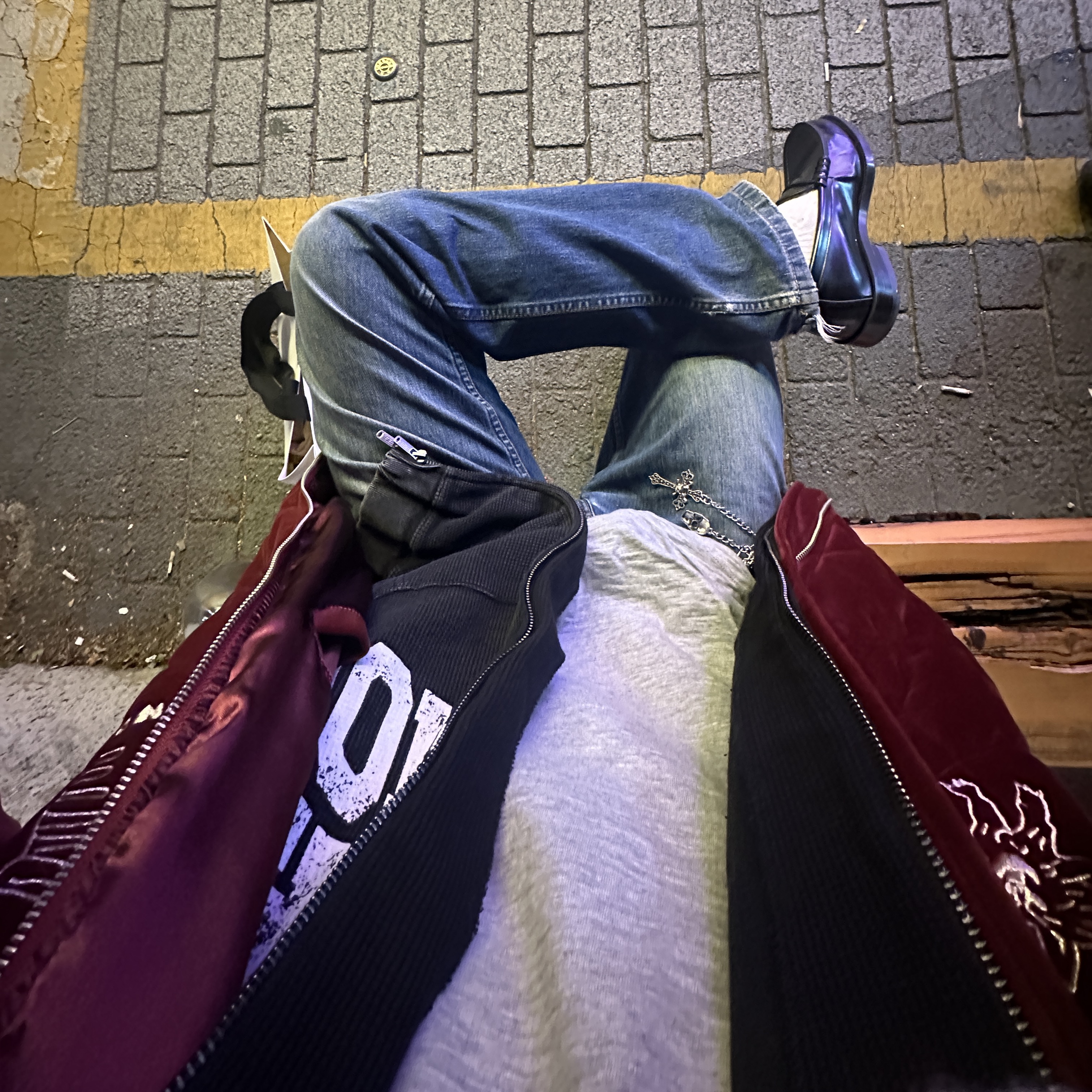 HARUTA X Insane Garage IG906 Black Penny Loafer 착용 스타일