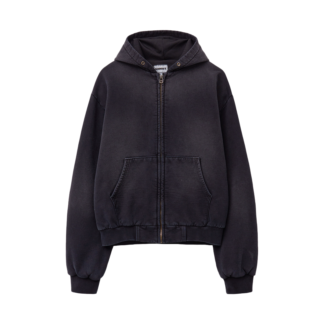 ant26jk01bk ANNOT VTG Thermal Zip-Up Hoodie Black