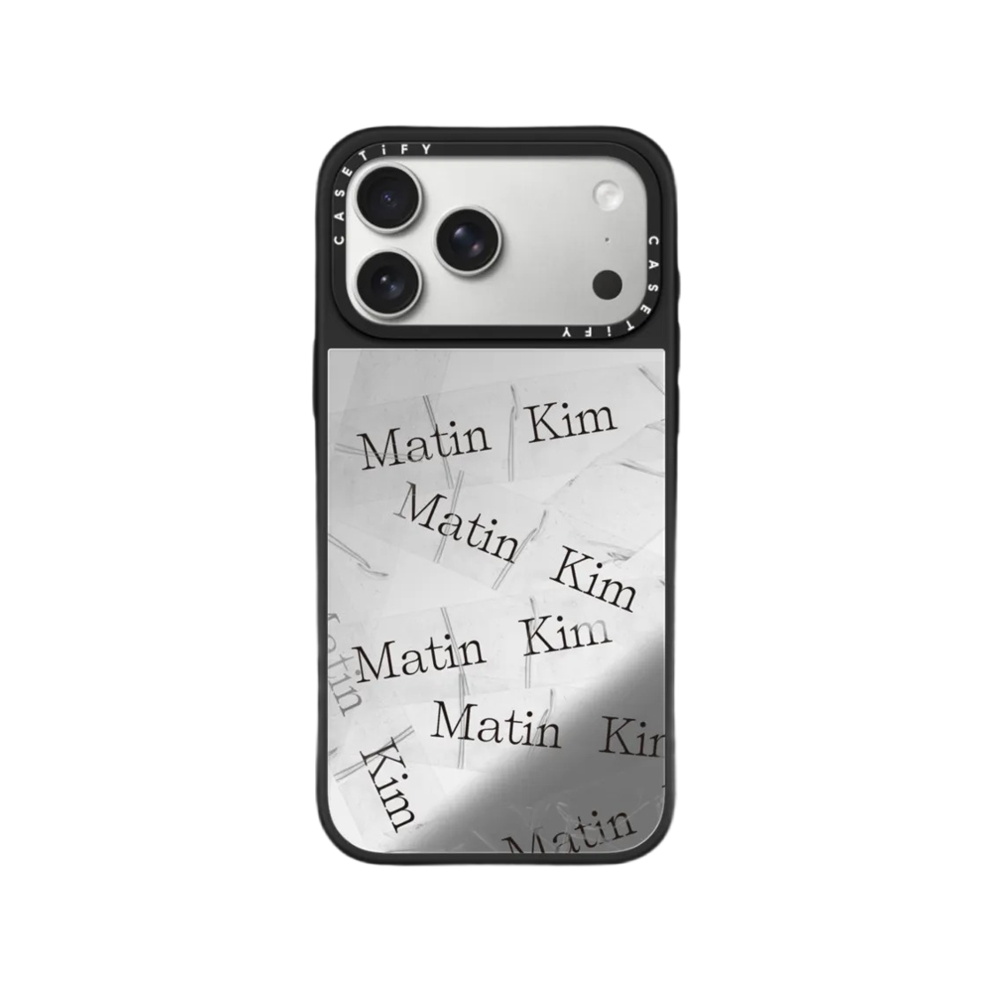 케이스티파이 x 마뗑킴 아이폰 테이프 맥세이프 호환 미러 케이스 실버 미러 블랙 범퍼(Castify x Matin Kim iPhone Tape Magsafe Compatible Mirror Case Silver Mirror Black Bumper)