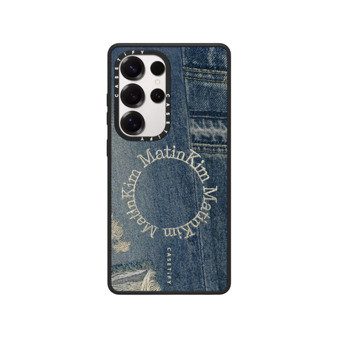 케이스티파이 x 마뗑킴 갤럭시 데님 써클 임팩트 케이스 매트 블랙(Castify x Matin Kim Galaxy Denim Circle Impact Case Matte Black)