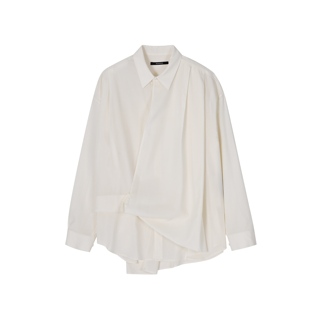 SI2SH709WH SONGZIO COLLECTION Bias Drape Shirt White