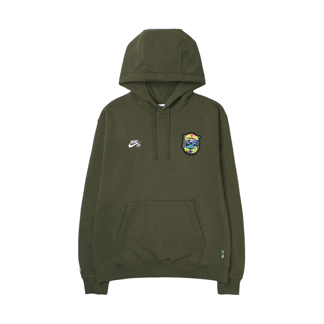 나이키 SB 플리스 풀오버 후드 미디엄 올리브 화이트 - 아시아