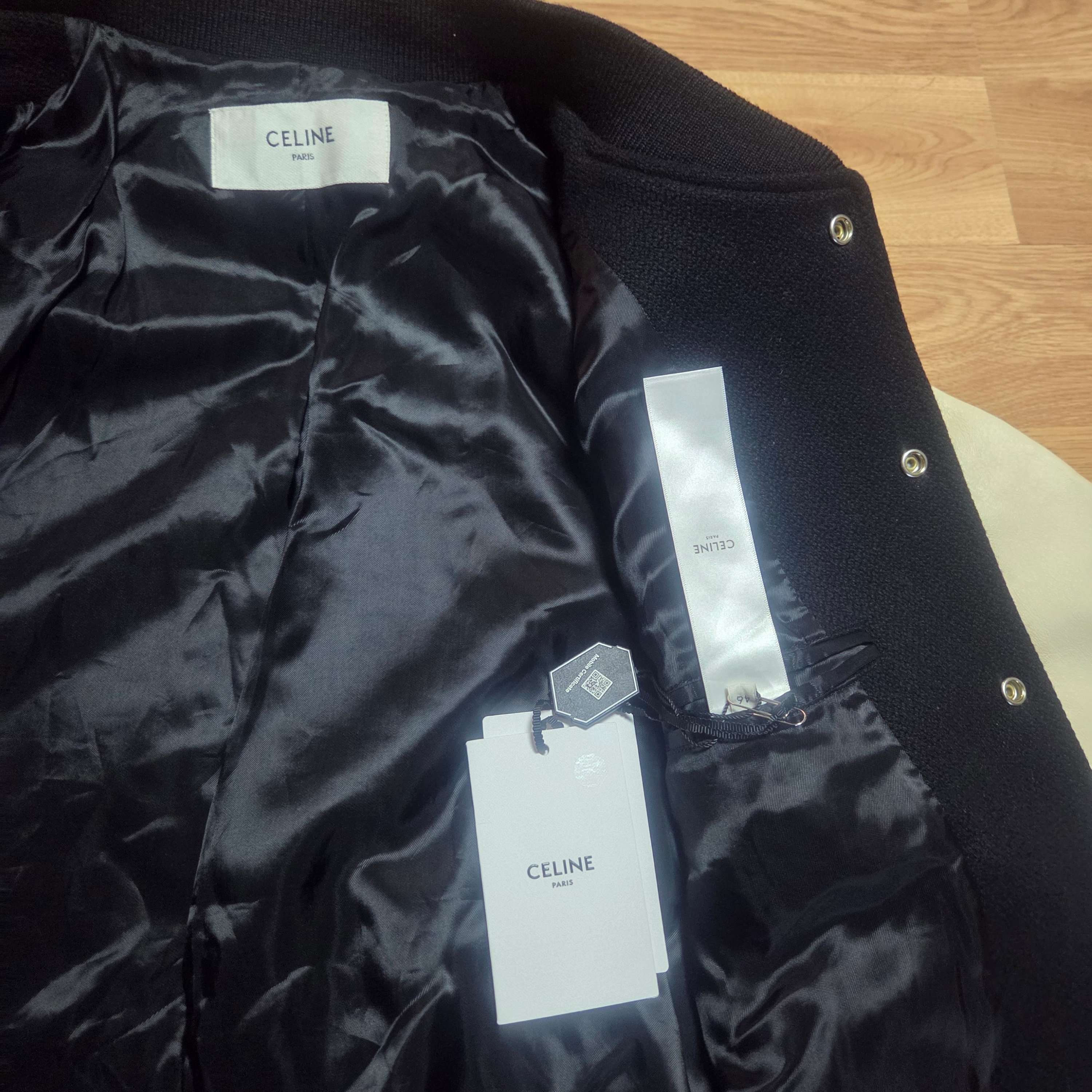 Celine Classic Teddy Jacket in Textured Wool Black 착용 스타일 - 4