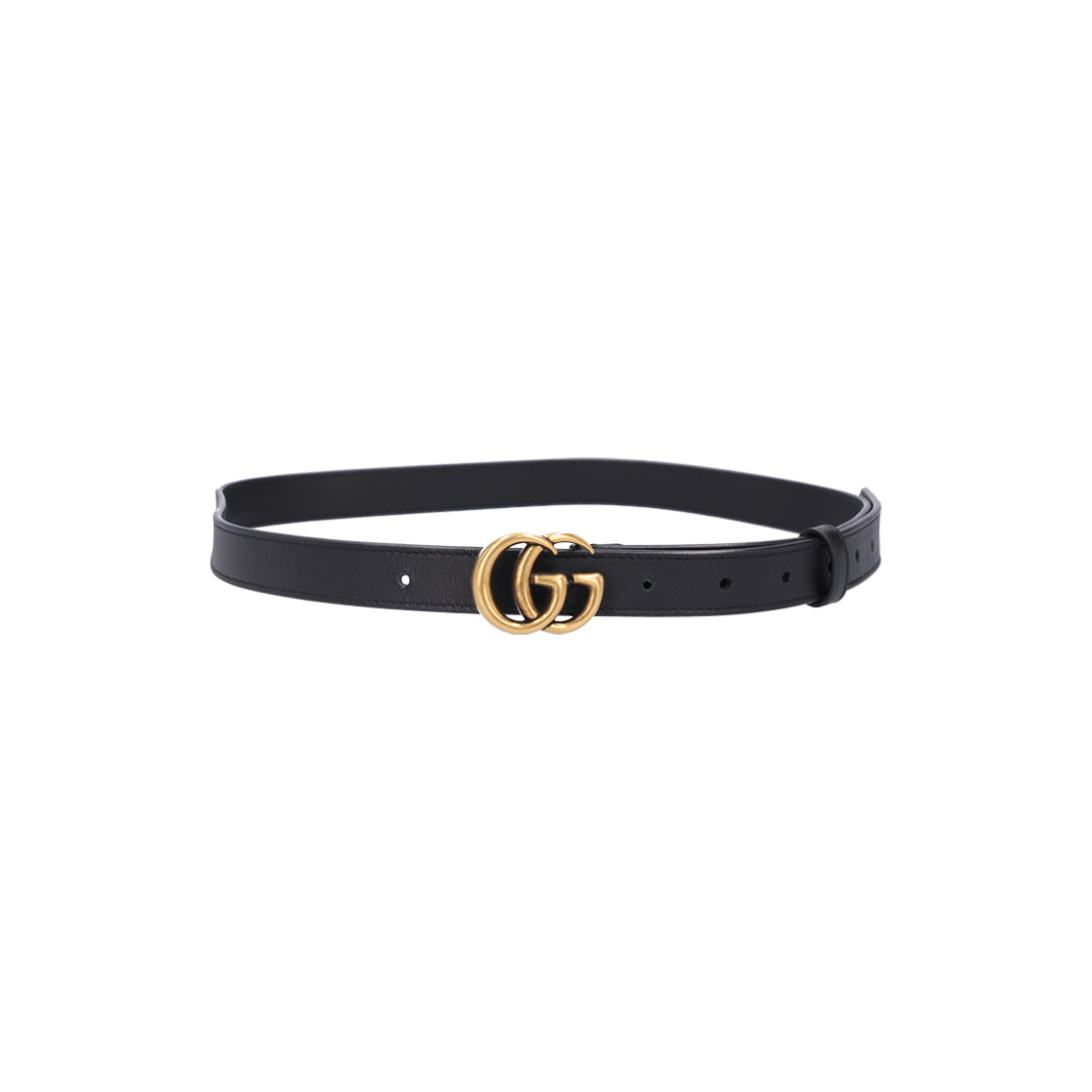 ITA2CEETQ75I Gucci 409417 GG Buckle Leather Belt - Black