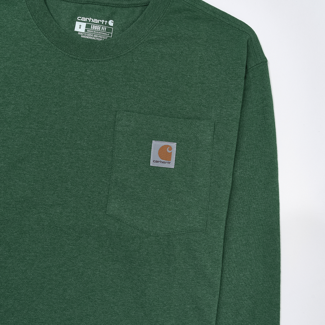 칼하트 루즈핏 헤비웨이트 레귤러 롱슬리브 포켓 티셔츠 노스 우드 헤더(Carhartt Loose Fit Heavyweight Regular Long Sleeve Pocket T-Shirt North Woods Heather) - 3