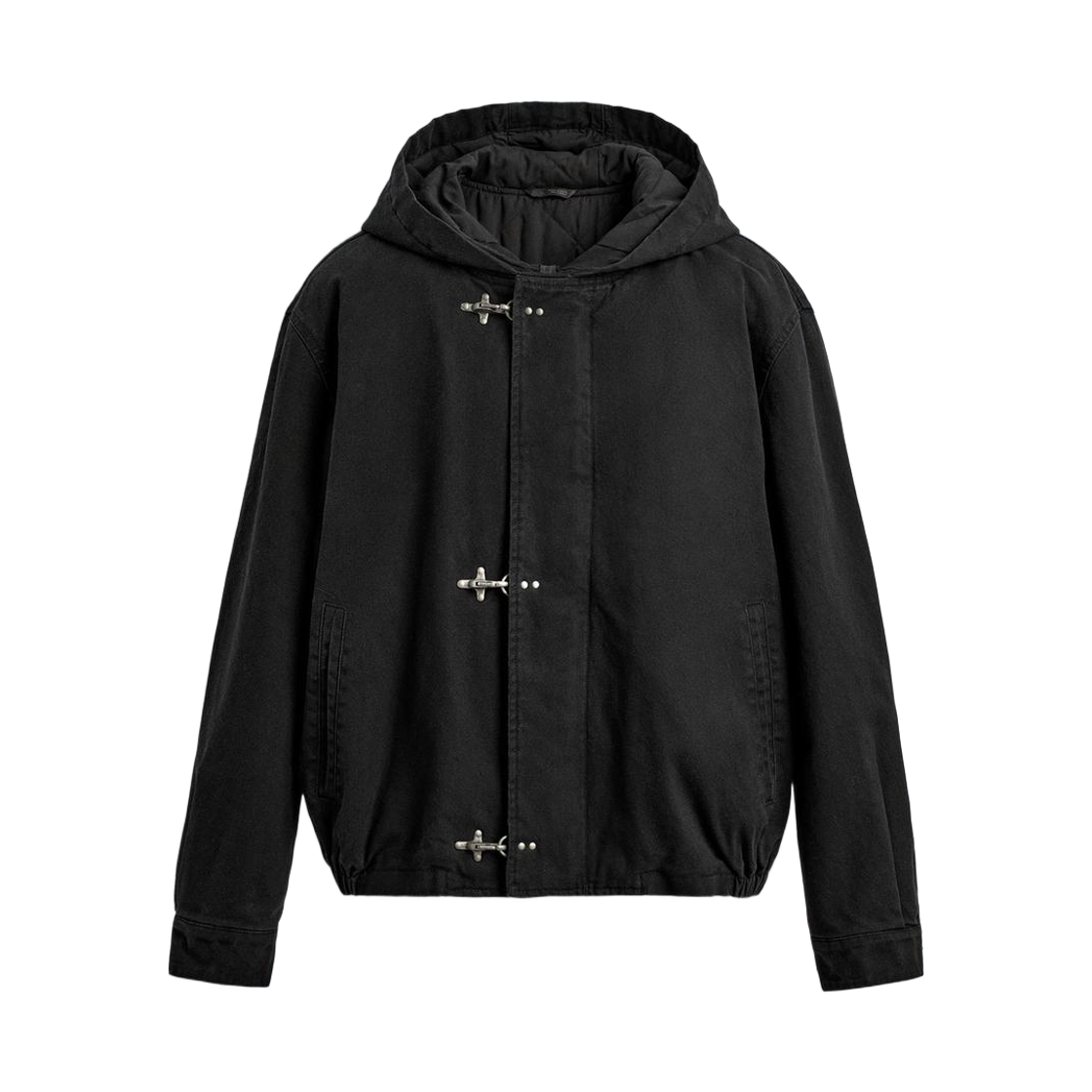 자라 토글 버튼 후드 점퍼 블랙(Zara Toggle Button Hooded Jumper Black)