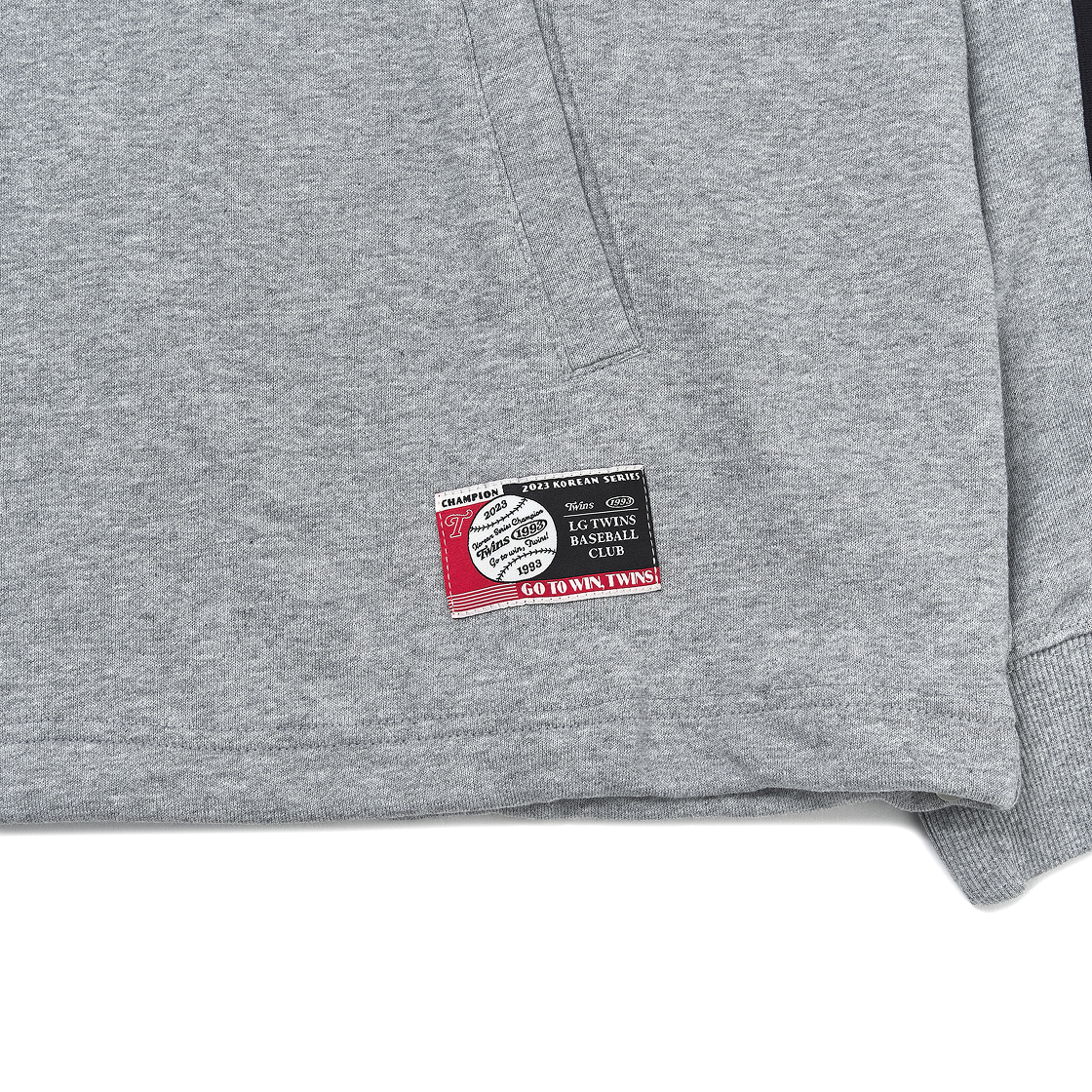LG 트윈스 x 1993스튜디오 로고 트랙 하프 집업 스웨트셔츠 그레이(LG Twins x 1993STUDIO Logo Track Half Zip Up Sweatshirt Gray) - 4
