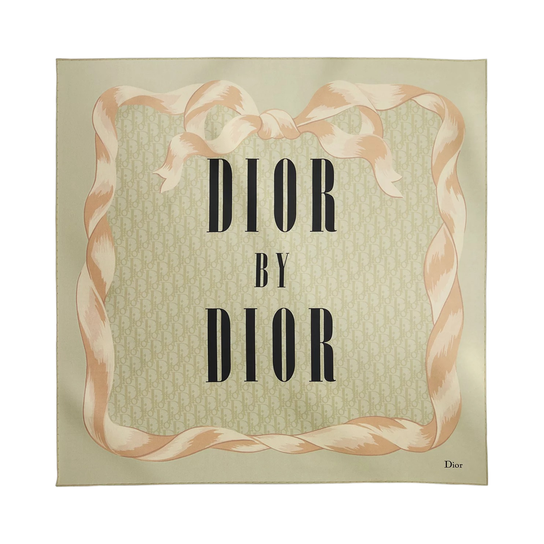 디올 북 커버 70 스퀘어 스카프 실크 트윌 베이지 블랙(Dior Book Cover 70 Square Scarf Silk Twill Beige Black)