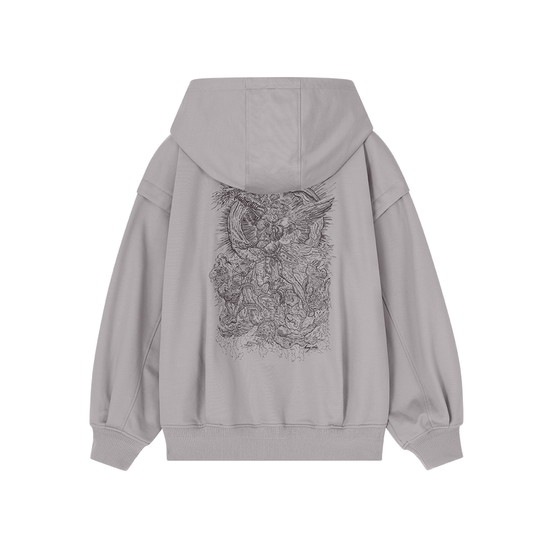 송지오 컬렉션 아크엔젤 메타 후드 집업 그레이(SONGZIO COLLECTION Archangel Meta Hood Zip Up Grey)