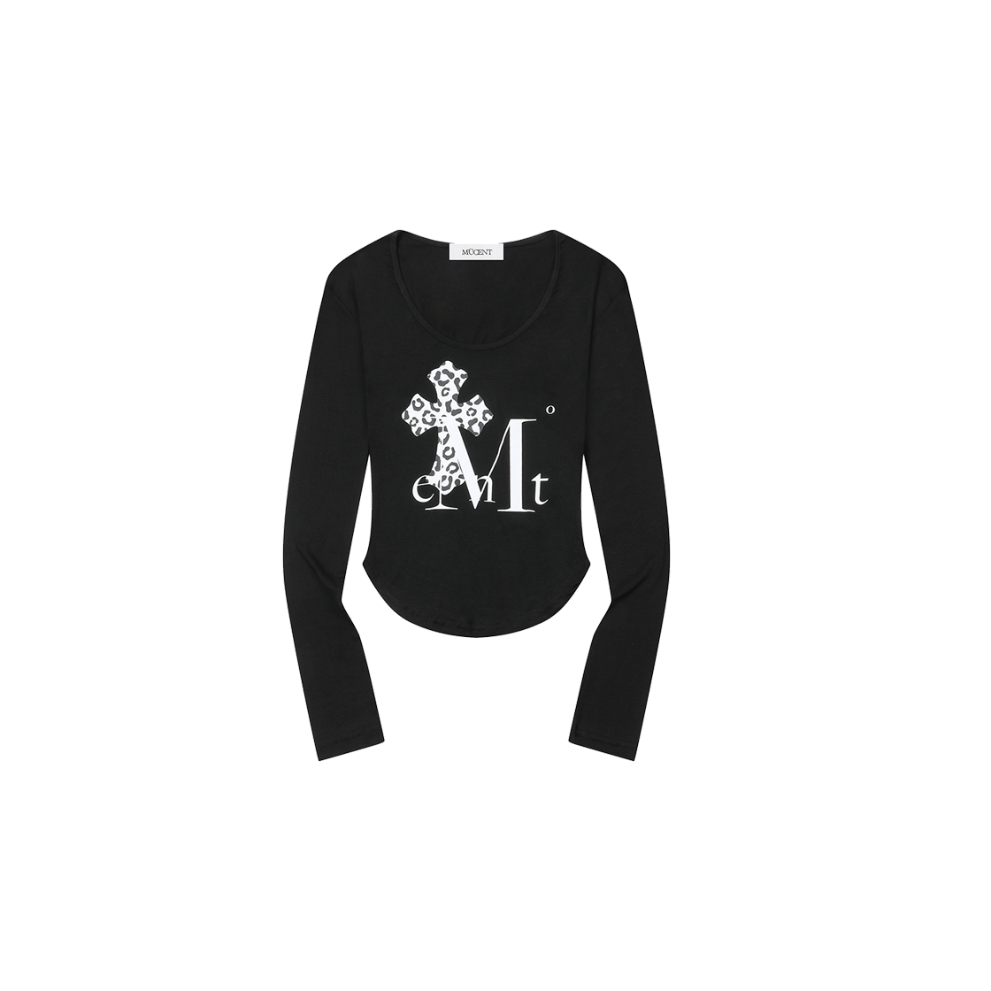 무센트 사하라 호피 십자가 유넥 굴림 긴팔티 (2컬러) 블랙 - 호피 화이트(MUCENT Sahara Leopard Cross U-Neck Long Sleeve T (2Color) Black - Leopard White) - 1