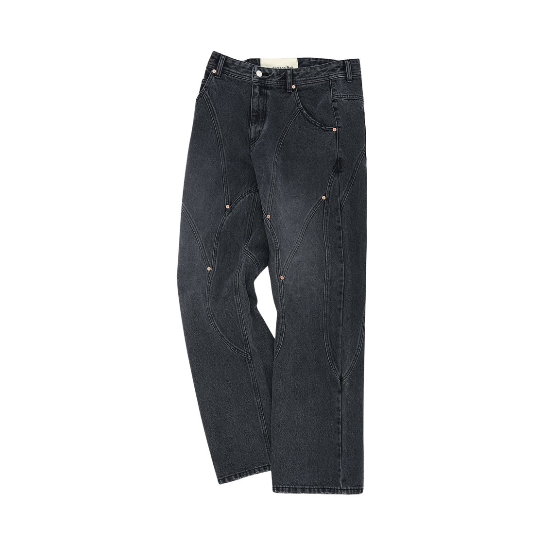 앤더슨벨 브릭 커브 패널 와이드 진 블랙(Andersson Bell Brick Curve Panel Wide Jeans Black)