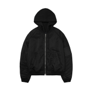 Juun.J Signature Hooded Detachable Nylon MA-1 Jumper Black  - 26SS
