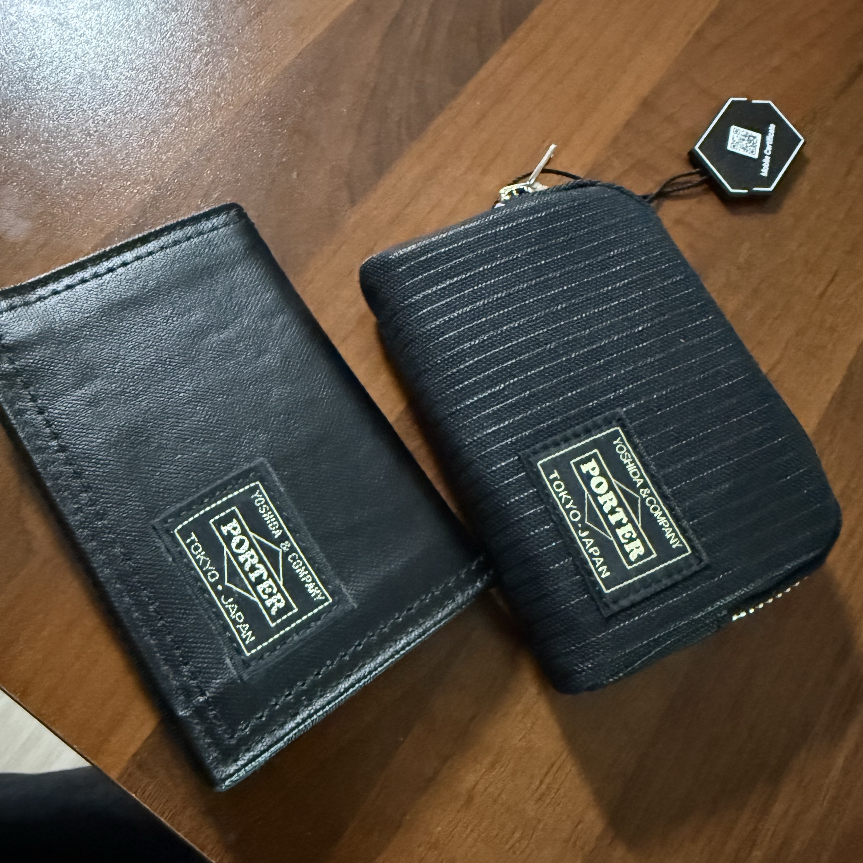Porter Drawing Coin Key Case Black, Porter Free Style Card Case Black 착용 스타일 - 3