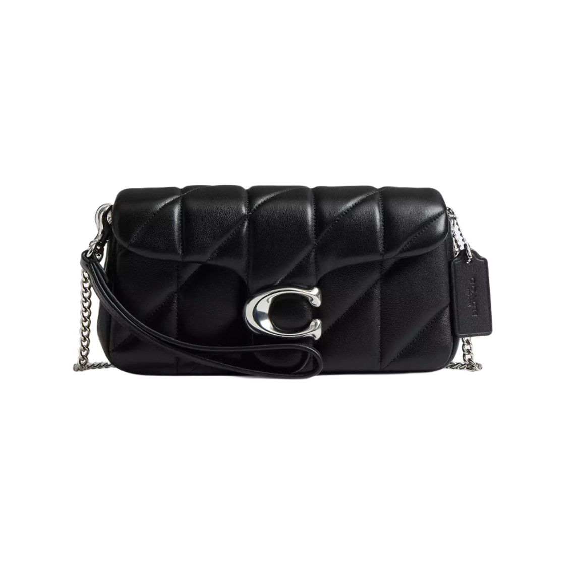코치 태비 체인 퀄팅 크로스바디백 19 실버 블랙(Coach Tabby Chain Crossbody Bag 19 with Quilting Silver Black) - 1