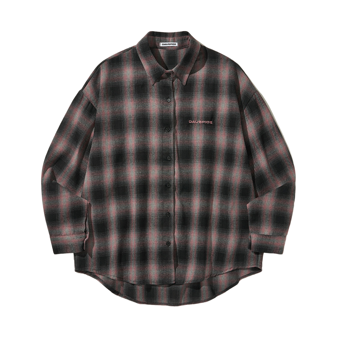 디오스피스 로고 옴브레 체크 셔츠 핑크(DAUSPICE Logo Ombre Check Shirt Pink)