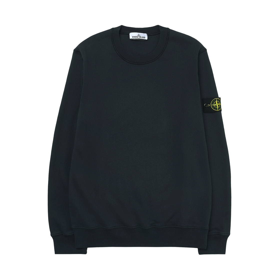 스톤 아일랜드 6100060 오가닉 코튼 플리스 레귤러 핏 크루넥 스웨트셔츠 엘라스티케이티드 커프스 네이비 블루 - 25FW(Stone Island 6100060 Organic Cotton Fleece Regular Fit Crewneck Sweatshirt with Elasticated Cuffs Navy Blue - 25FW)