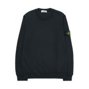 Stone Island 6100060 Organic Cotton Fleece Regular Fit Crewneck Sweatshirt with Elasticated Cuffs Navy Blue - 25FW