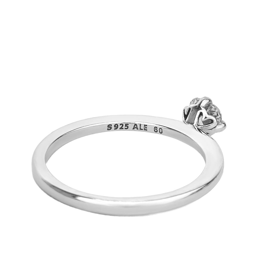 (W) 판도라 클리어 하트 솔리테어 링 스털링 실버 클리어((W) Pandora Clear Heart Solitaire Ring Sterling Silver Clear) - 2