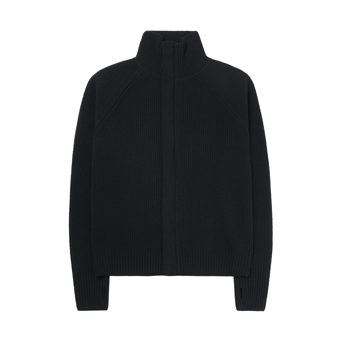 토니웩 슈퍼 파인 메리노 울 플래킷 집업 니트 블랙(Tonywack Super Fine Merino Wool Placket Zip Up Knit Black) - 1