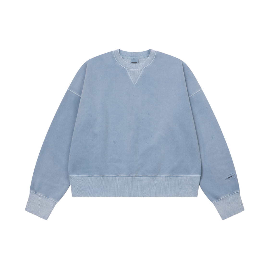 더가이즈 블랭크맨션 25FW 자이언츠 디스트레스드 스웨트 셔츠 블루(The Guys BLANKMANSION 25FW Giants Distressed Sweat Blue)