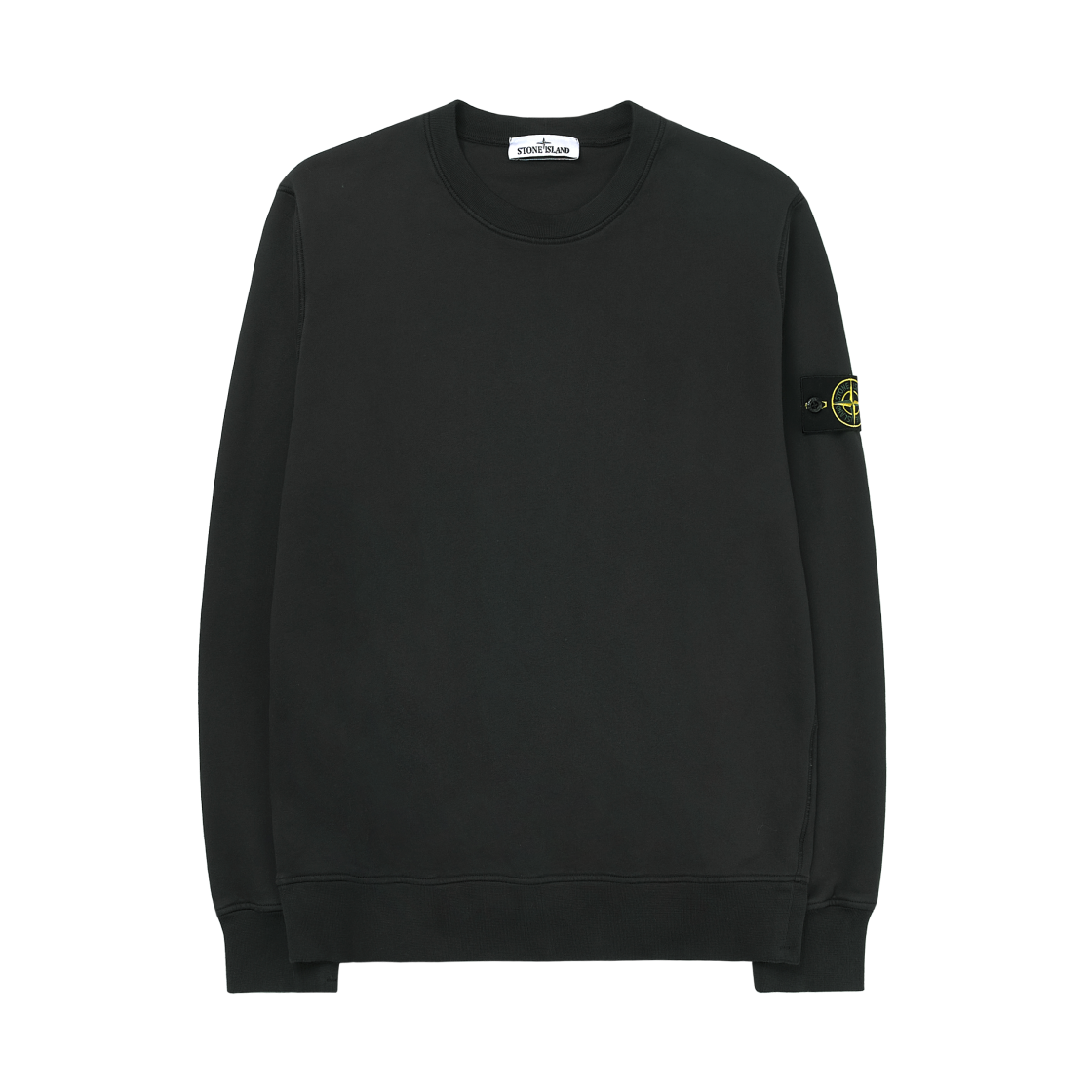 K2S1561000-60S0051-V0065 Stone Island 6100060 Organic Cotton Fleece Regular Fit Crewneck Sweatshirt with Elasticated Cuffs Charcoal Grey - 25FW