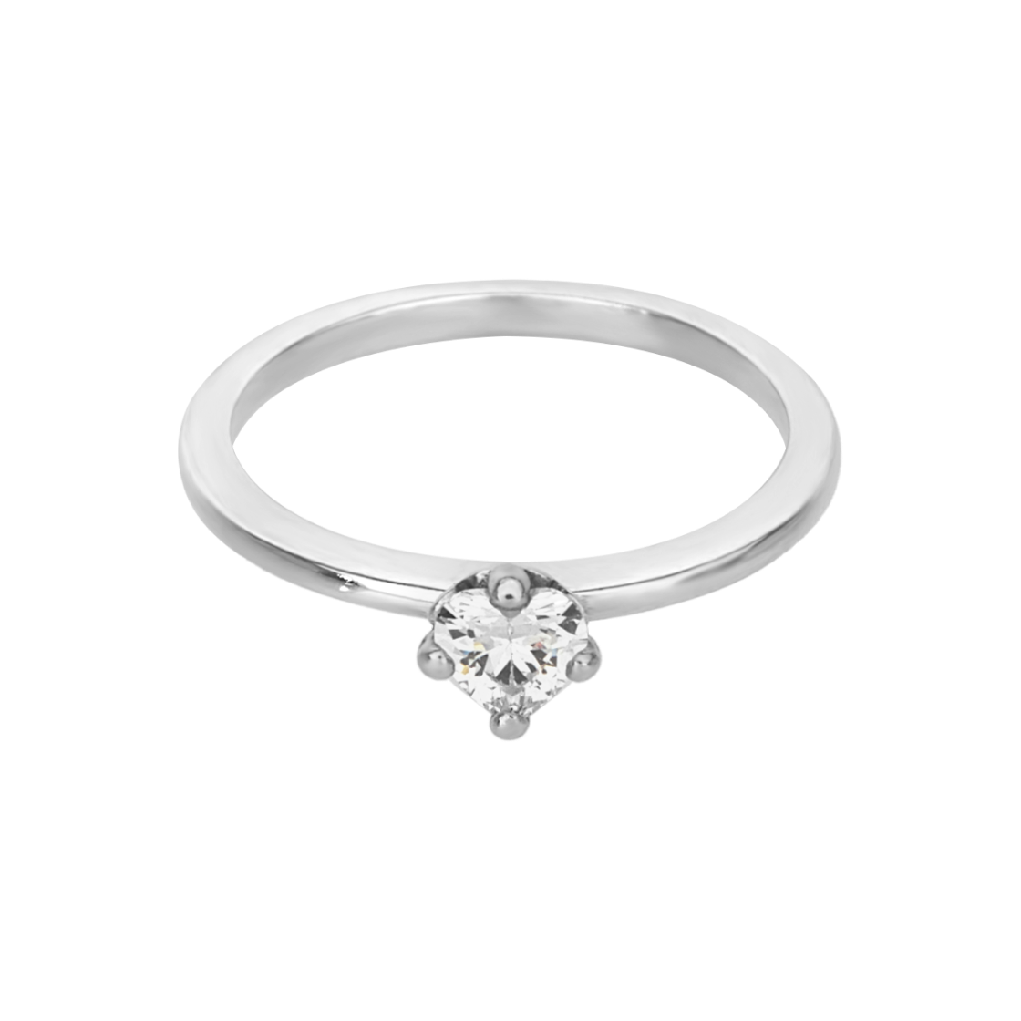 (W) 판도라 클리어 하트 솔리테어 링 스털링 실버 클리어((W) Pandora Clear Heart Solitaire Ring Sterling Silver Clear)
