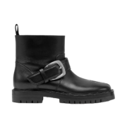 (W) Maison Margiela Tabi County Buckle Ankle Boots Black