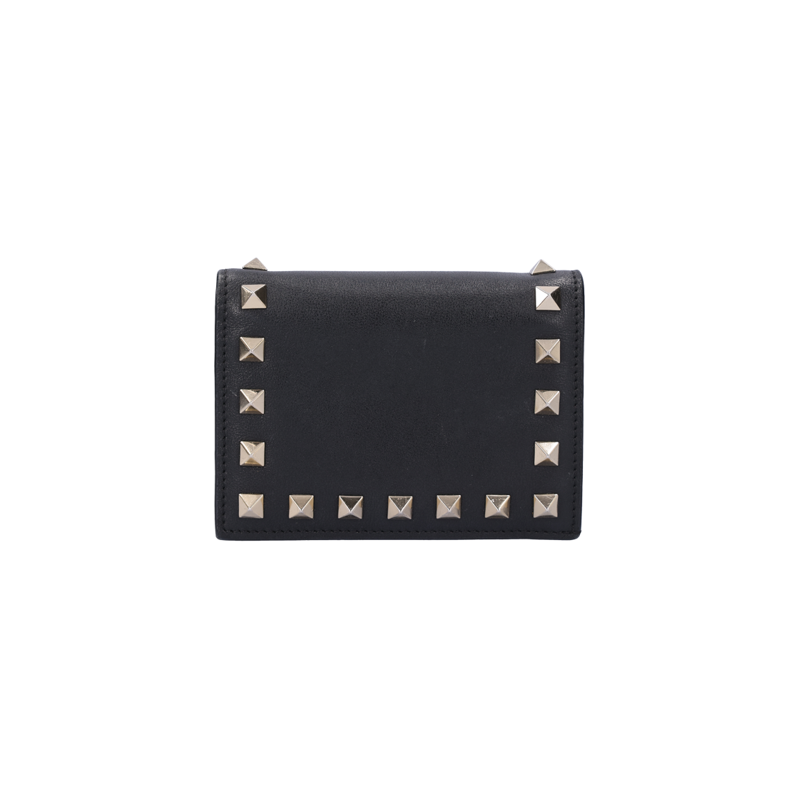 ITOSPUCMWS7M Valentino Rockstud Leather Wallet - Black