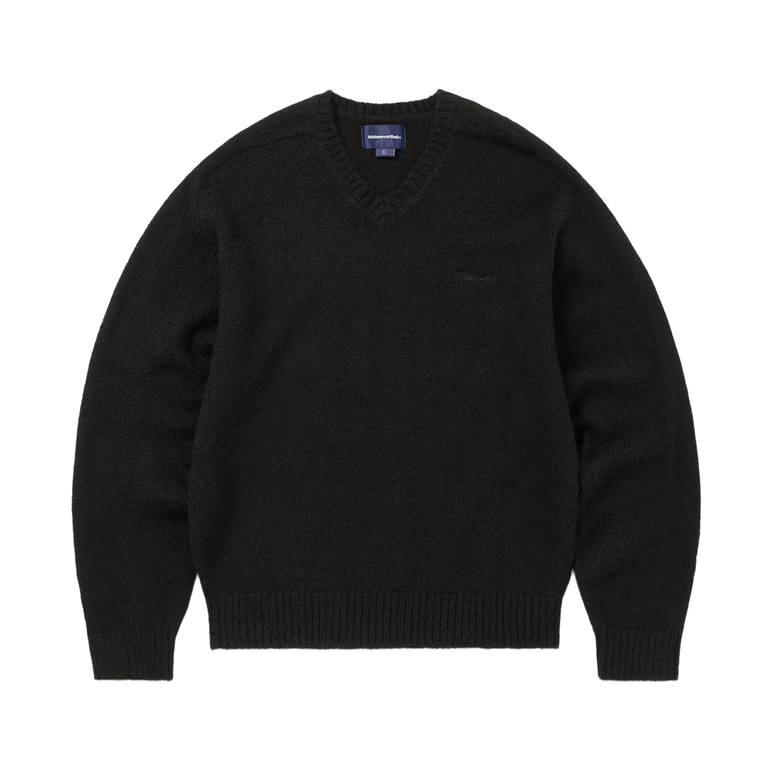 디스이즈네버댓 브러쉬드 브이넥 니트 스웨터 블랙(Thisisneverthat Brushed V-Neck Knit Sweater Black)