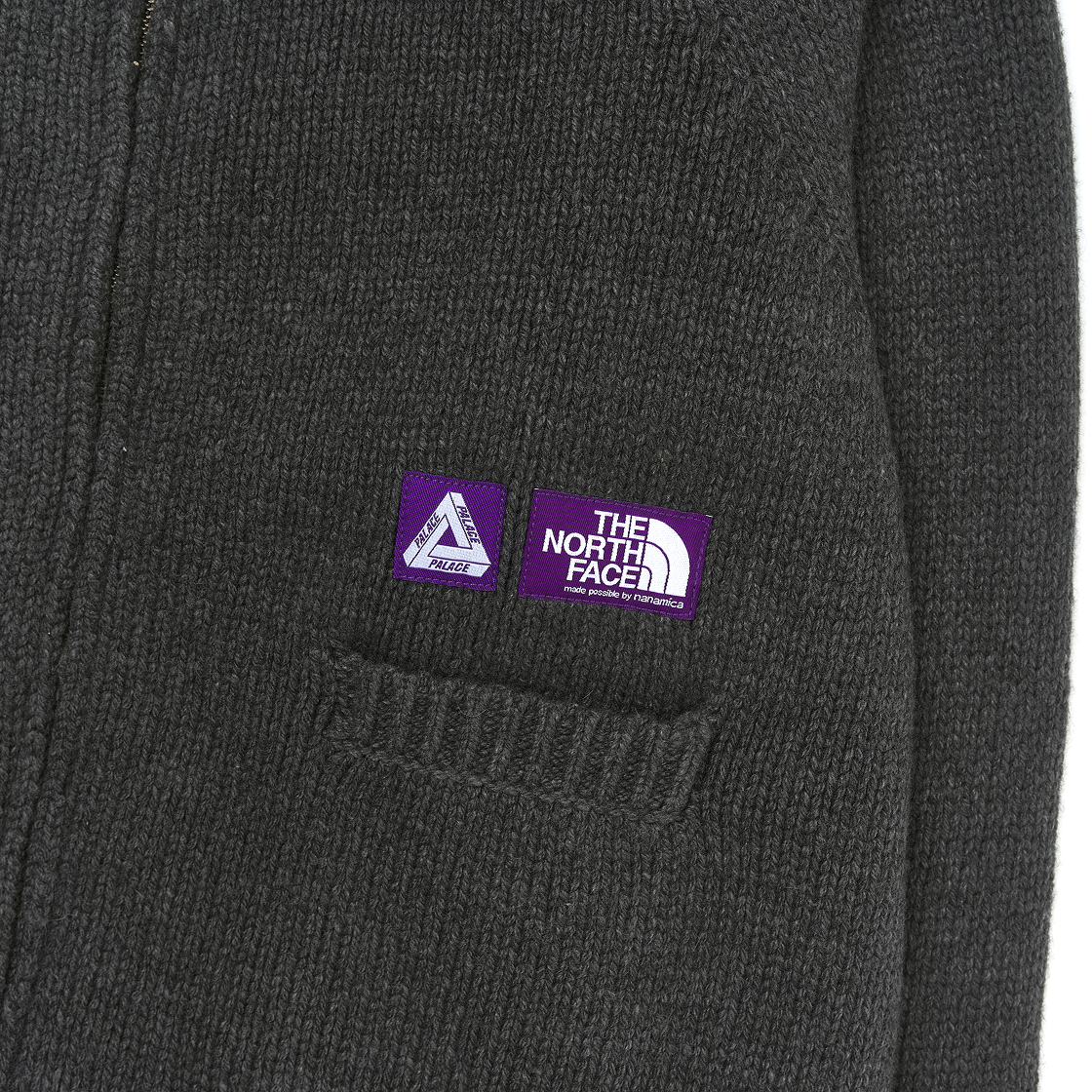 팔라스 x 노스페이스 퍼플라벨 윈드스토퍼 필드 니트 아스팔트 그레이 - 25FW(Palace x The North Face Purple Label Windstopper Field Knit Asphalt Gray - 25FW) - 4