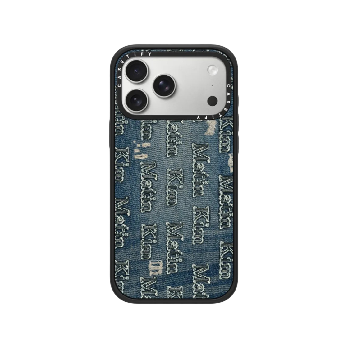 케이스티파이 x 마뗑킴 아이폰 데님 맥세이프 임팩트 케이스 매트 블랙(Castify x Matin Kim iPhone Denim Magsafe Impact Case Matte Black)