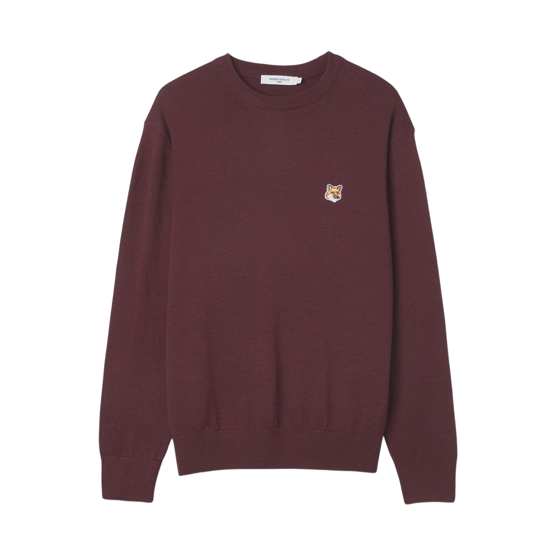 메종 키츠네 폭스 헤드 패치 클래식 니트 와인 리스(Maison Kitsune Fox Head Patch Classic Knit Wine Lees) - 1