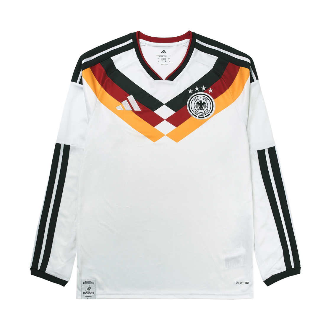 아디다스 독일 2026 롱슬리브 홈 저지 - KR 사이즈 (논 마킹 버전)(Adidas Germany 2026 Home Long Sleeve Jersey White - KR Sizing (Non Marking Ver.)) - 1