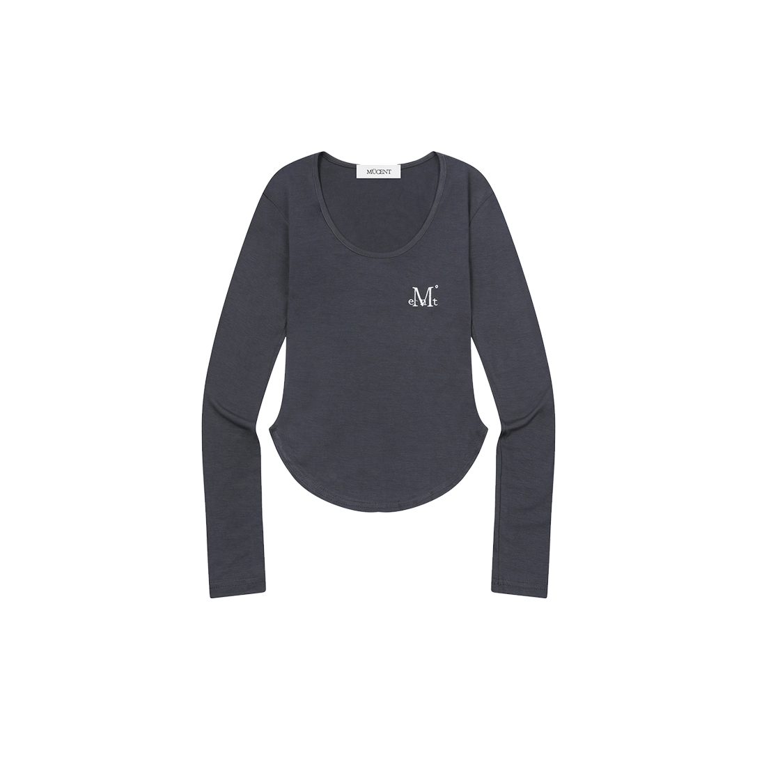 P0000BHK MUCENT Musecut U-Neck Long Sleeve T (4Color) Charcoal