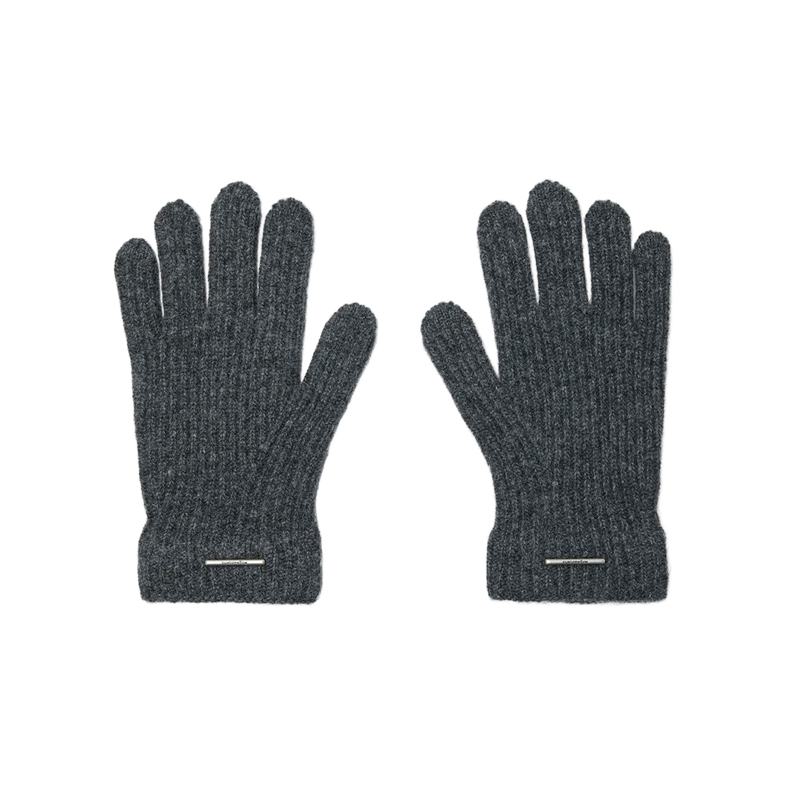 CAHAX26001GYX Customellow Rib Knit Gloves Gray