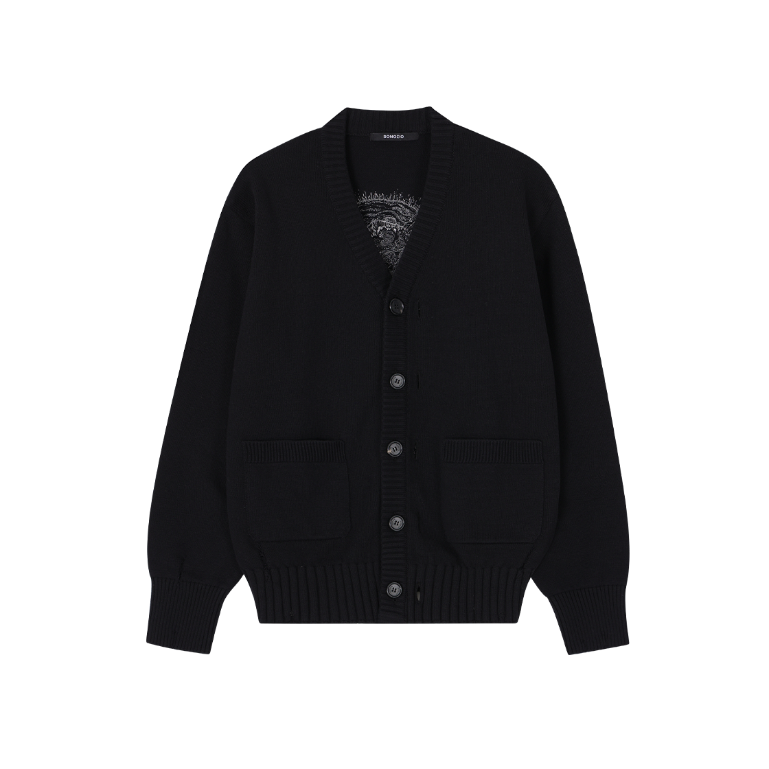 송지오 컬렉션 아크엔젤 엠브로이드 가디건 블랙(SONGZIO COLLECTION Archangel Embroidered Cardigan Black) - 2