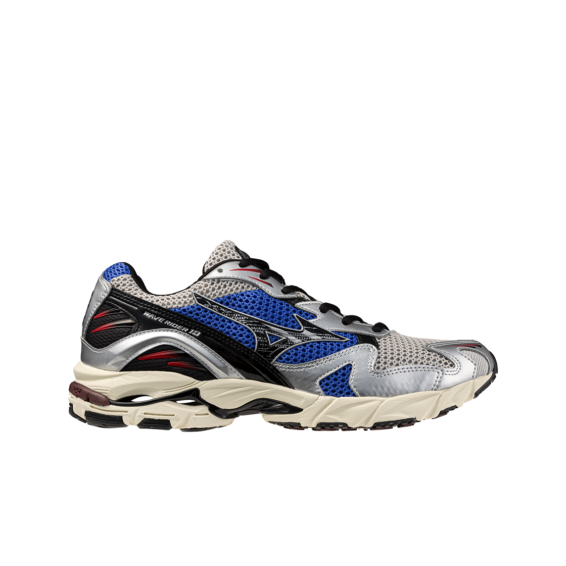 KM6BSOBMZ11ML Mizuno Wave Rider 10 Light Gray Black Blue - 26SS