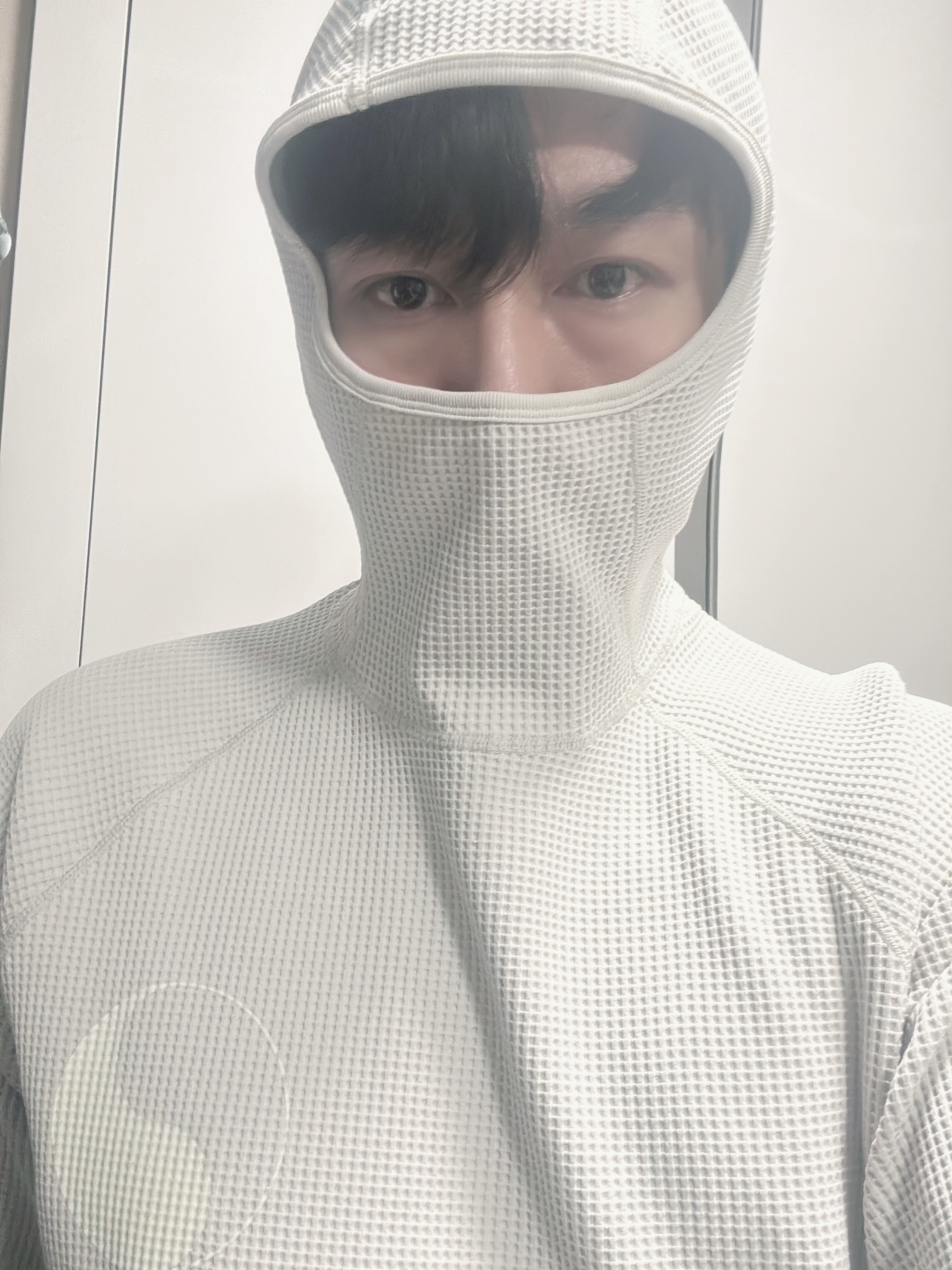 Our Legacy x Goldwin Waffle Hoodie Bone White 착용 스타일 - 1