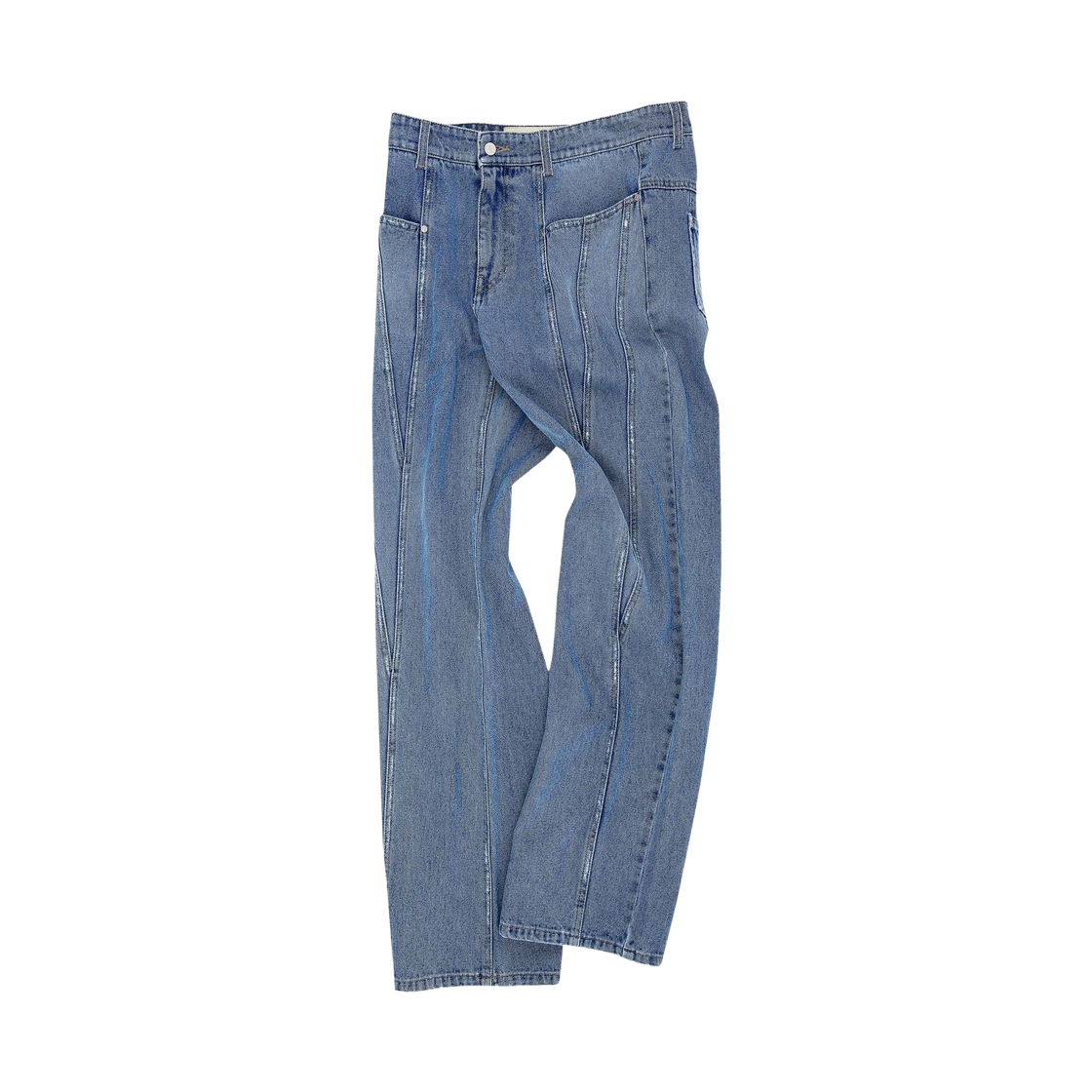 앤더슨벨 시에라 패널 와이드 레그 진 워시드 블루(Andersson Bell Sierra Panel Wide Leg Jeans Washed Blue)