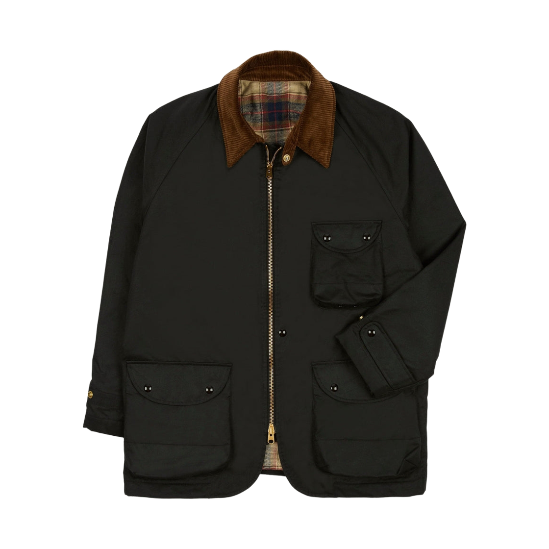드레익스 바이 A. 리바인 왁스드 커버올 자켓 블랙(Drake's by A. Levine Waxed Coverall Jacket Black)