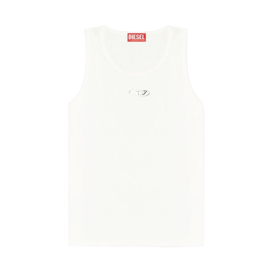 디젤 T-리프티-Lod 로고 코튼 탱크탑 화이트(Diesel T-Lifty-Lod Cotton Tank Top with Logo White)