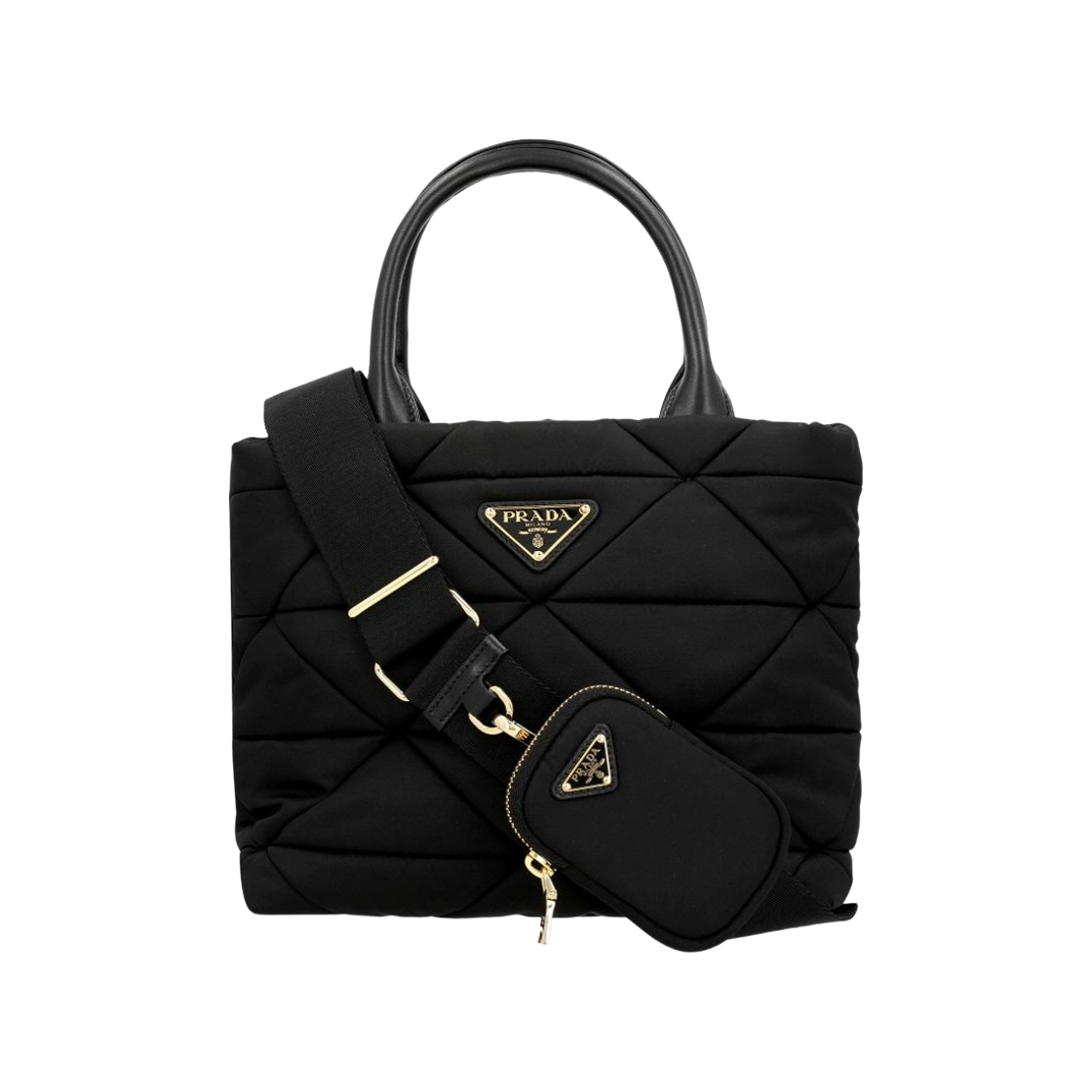 프라다 스몰 패딩 리나일론 토트 블랙(Prada Small Padded Re-Nylon Tote Black) - 2