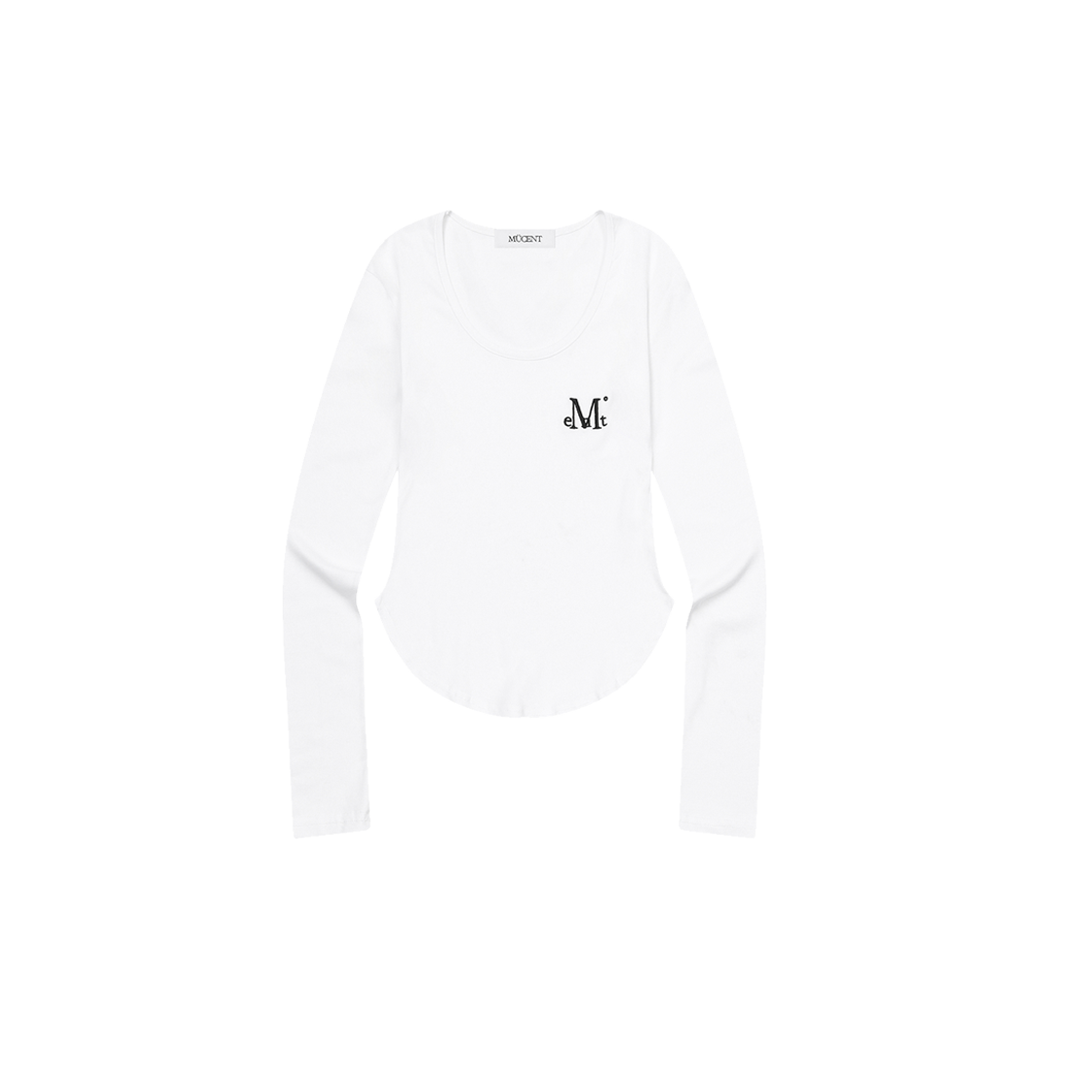 P0000BHK MUCENT Musecut U-Neck Long Sleeve T (4Color) White