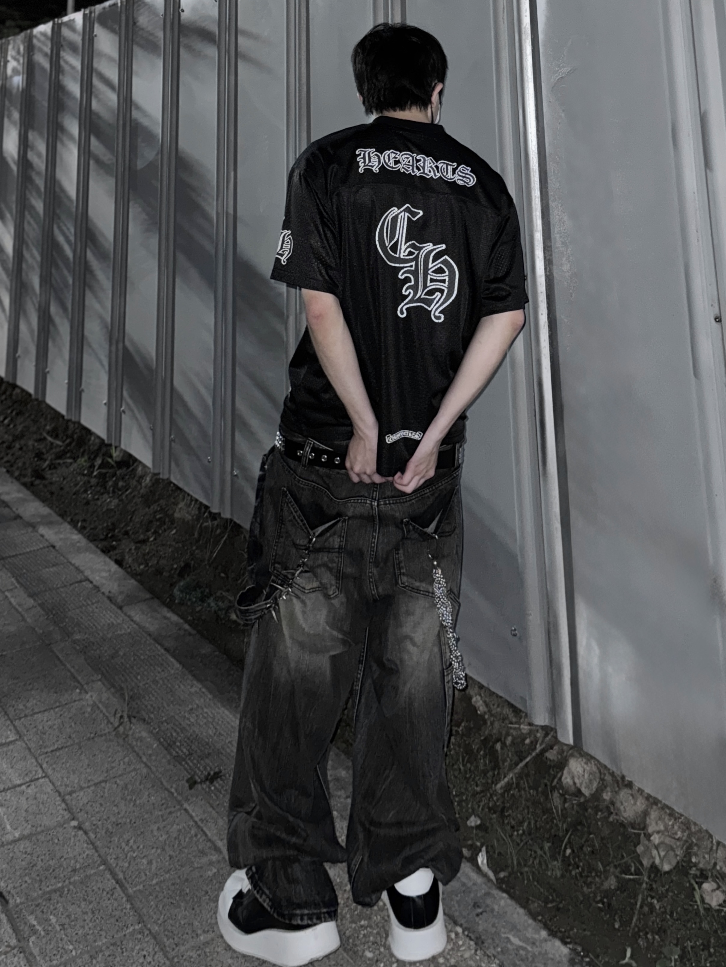 Chrome Hearts Mesh Stadium Jersey Black 착용 스타일