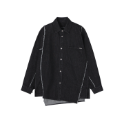 SONGZIO COLLECTION Polyptych Embroidered Denim Shirt Black