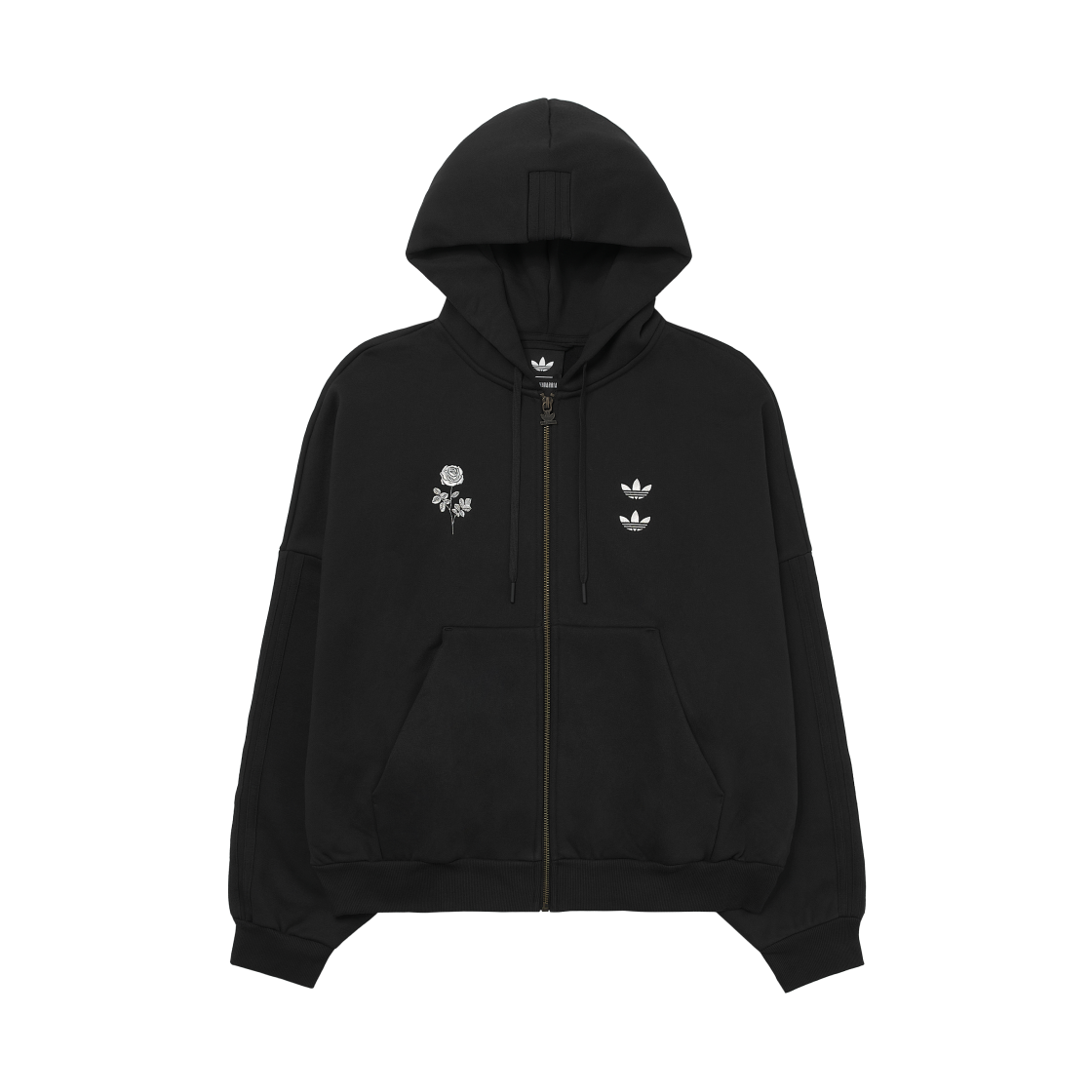 아디다스 x 윌리 차바리아 차바리아 헤비웨이트 지퍼 후드 블랙 - KR 사이즈(Adidas x Willy Chavarria Chavarria Heavyweight Zip Hoodie Black - KR Sizing)