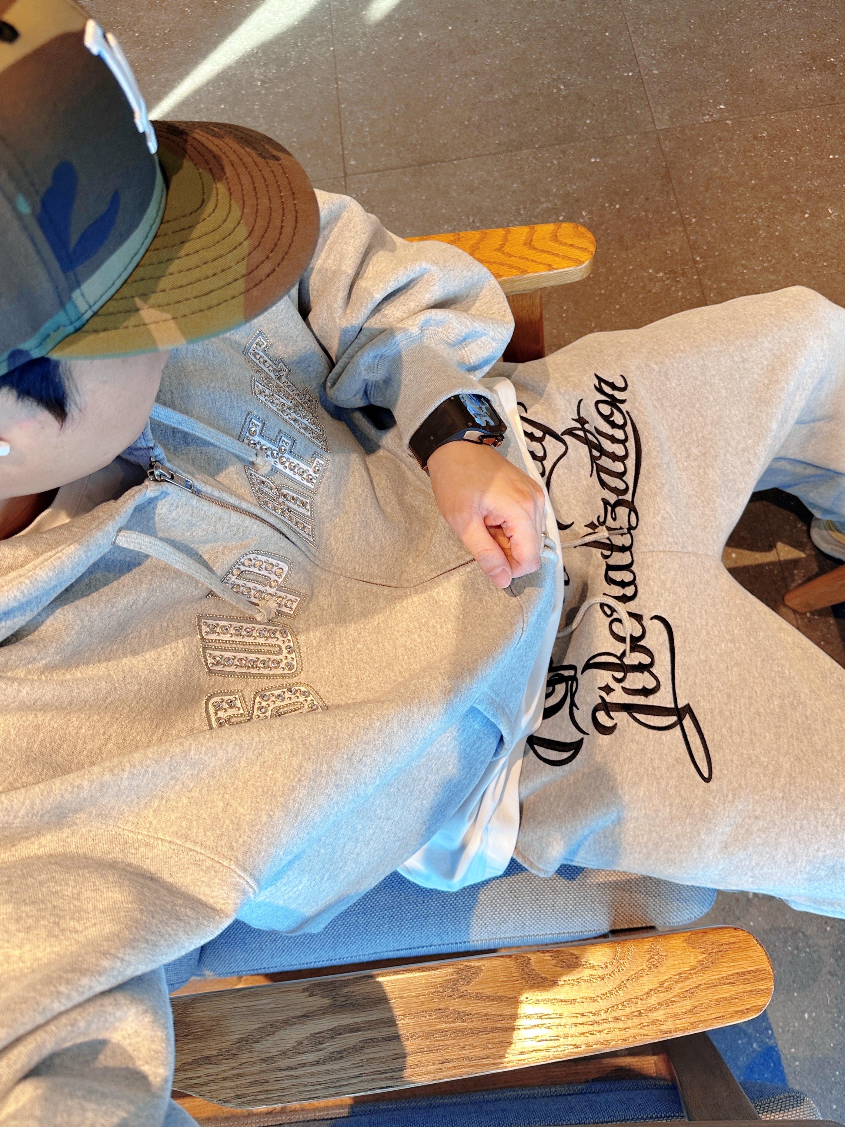 Supreme x B.B. Simon Zip Up Hooded Sweatshirt Heather Grey - 25SS 착용 스타일