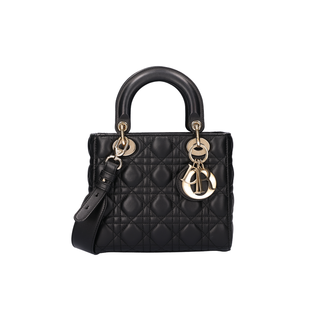 IT6JN6WGSHWO Dior M0538OCAL Small Lady Dior My ABC Bag Cannage Lambskin Black