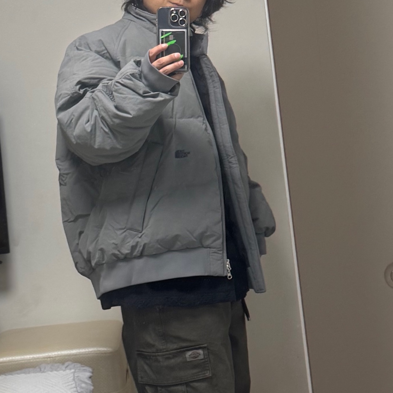 The North Face Purple Label Field Down Jacket Slate Gray 착용 스타일 - 1